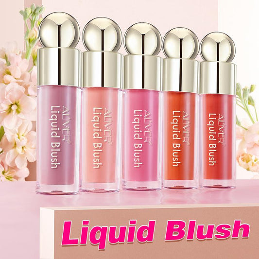 5 colors Aliver Blush, Natural Matte Finish Looking, Dewy Cheek Tint Makeup Cosmetic liquid blush