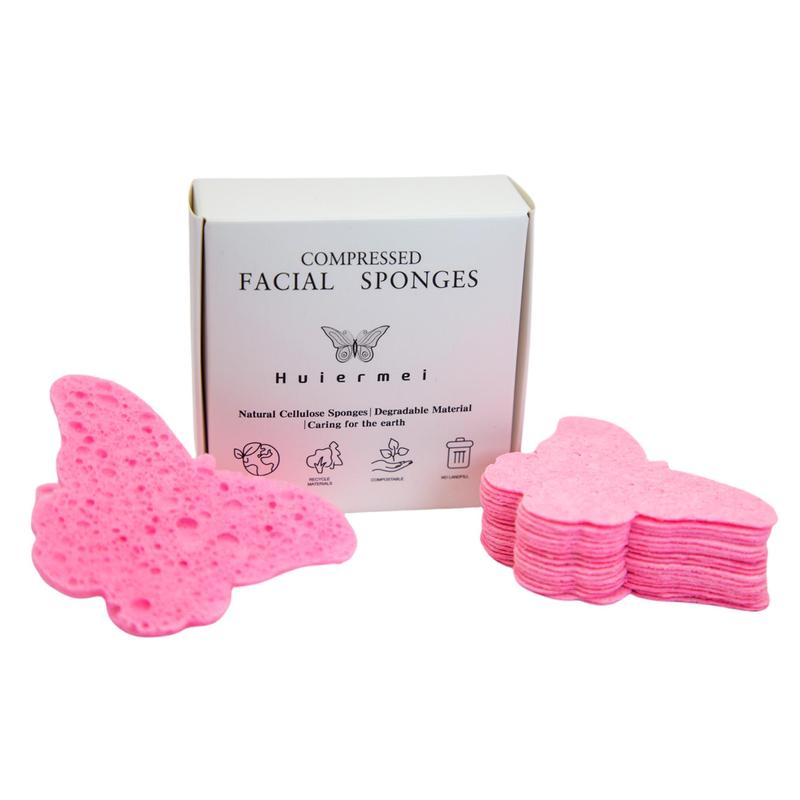 Reusable Facial Deep Cleansing Makeup Remover Sponges, 30pcs Butterfly Shaped Facial Cleansing Sponge, Professional Skincare Tools for Daily Use