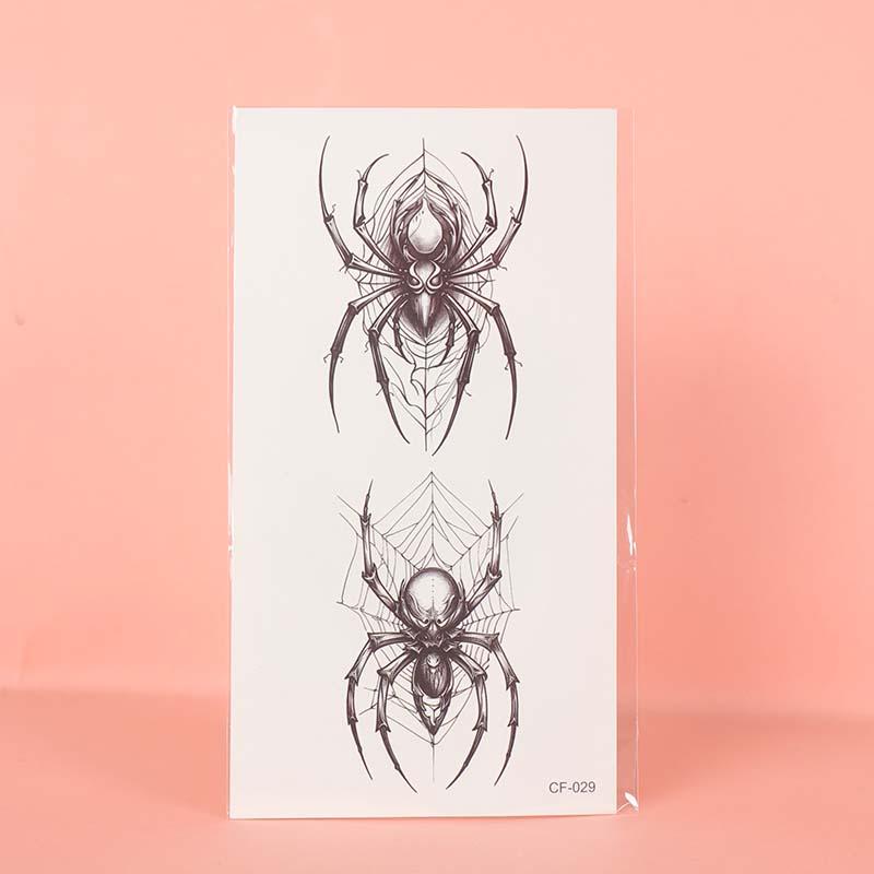 Spider Pattern Temporary Tattoo Sticker, 3 Counts/set Waterproof Body Art Sticker for Women & Men