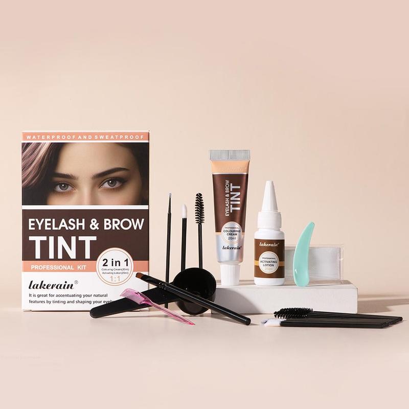 Lash & Brow Dye Set, 1 Box Brow Lamination Kit, Natural Bushy Eyebrow Makeup Kit, Long Lasting Spot Coloring DIY Hair Dying for Salon Home Use