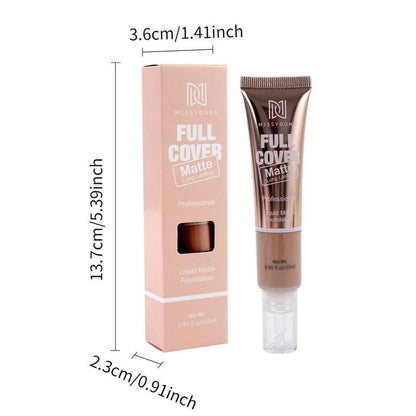 1 Count Long-lasting Liquid Foundation, Moisturizing Full Coverage Matte Foundation, Lightweight Concealer Foundation for All Skin Types