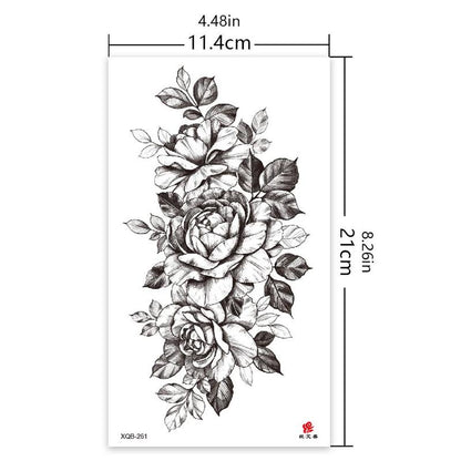 5pcs Flower Pattern Temporary Tattoo Sticker, Waterproof Pattern Tattoo Sticker for Women & Men