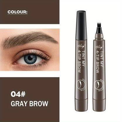 4 Split Tip Eyebrow Pencil, 1 Count Long Lasting Brow Makeup Pen For Thick & Natural Looking Brow