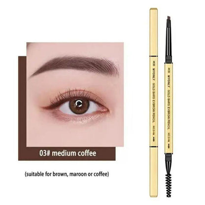 Double Sided Waterproof Eyebrow Pen & Brush (1 Piece), Long Lasting Eyebrow Pencil, Brow Shading & Filling Tool