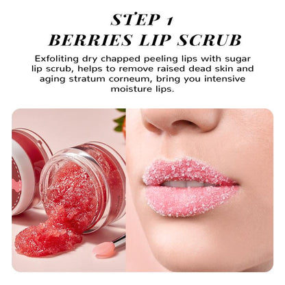 ANAiRUi Berries+VC Lip Care Kit - Lip Mask & Lip Sugar Scrub - Overnight Comfort Hydrating Lip Sleeping Mask & Lip Exfoliator Scrub - Moisturizing Lip Treatment Mask for Dry Chapped Cracked Peel - Lip Repair Moisturizer for Lip Skincare Routine for Women