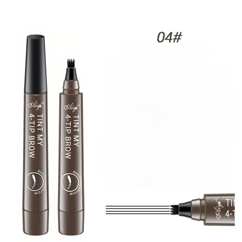 4 Split Tip Eyebrow Pencil, 1 Count Long Lasting Brow Makeup Pen For Thick & Natural Looking Brow