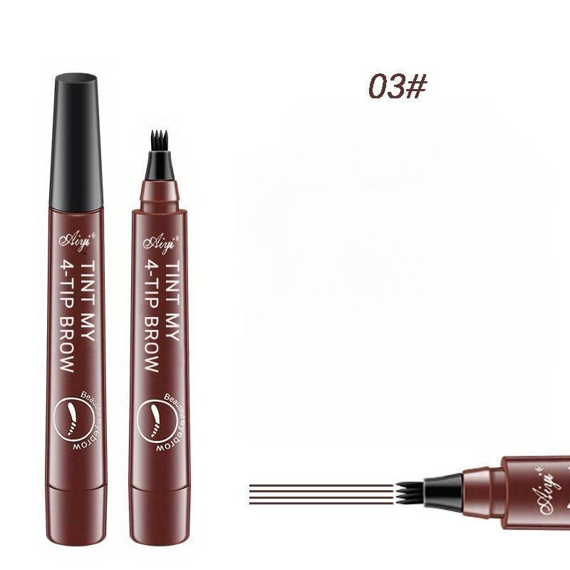 4 Split Tip Eyebrow Pencil, 1 Count Long Lasting Brow Makeup Pen For Thick & Natural Looking Brow