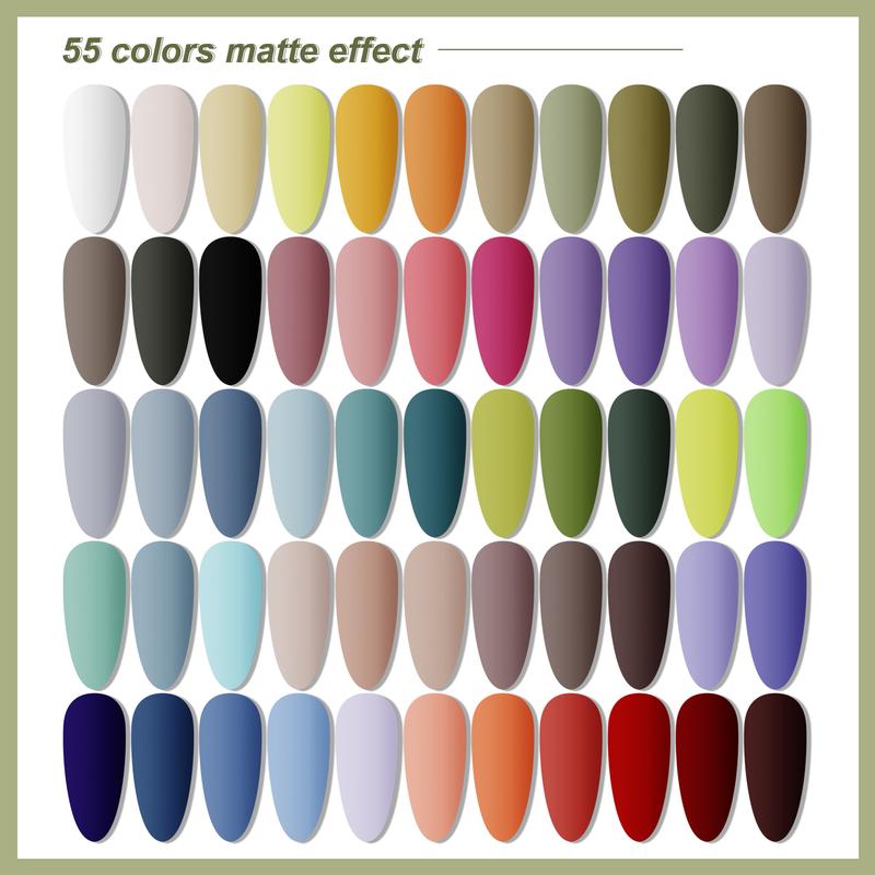 JODSONE 60 PCS Gel Nail Polish Kit with U V Light 55 Colors No Wipe Beautiful Colors Nail Gel Polish Base Top Coat Manicure Gifts for Salon and at Home for Mother's day gifts