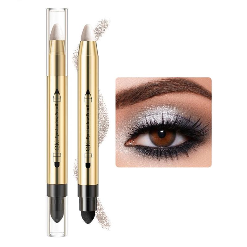 2 in 1 Double-ended Eyeshadow Stick, 1 Count Long Lasting Shimmering Eyeshadow Stick, High Pigmented Eye Shadow Stick, Glittering Brightening Highlighting Pen, Eye Makeup Tool