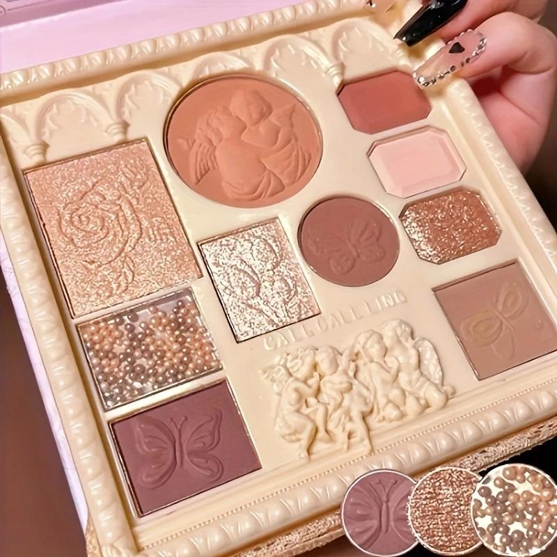 Summer 10 Color Eyeshadow Palette With Mirror, Glitter Eye Makeup Palette, Long-lasting Shimmer & Matte Eyeshadow Powder, Fashion Eye Makeup Products Fit For All Eye Styles & Occasions