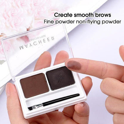 2 Color Eyebrow Powder Palette, Waterproof Long Lasting Eyebrow Powder, Smudge Proof Eye Brow Powder, High Pigmented Eye Brow Shading & Filling Powder