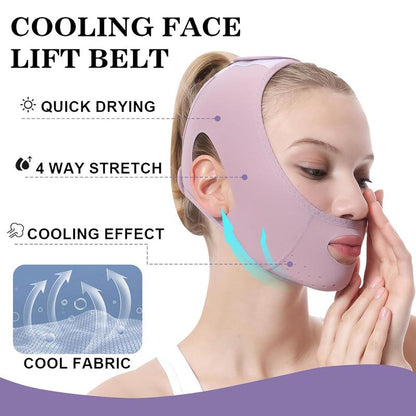 V-shaped Face Lifting Bandage, Breathable Double Lift Belt, Cooling Face Lifting Bandage for Women & Girls, Facial Skin Care Tool