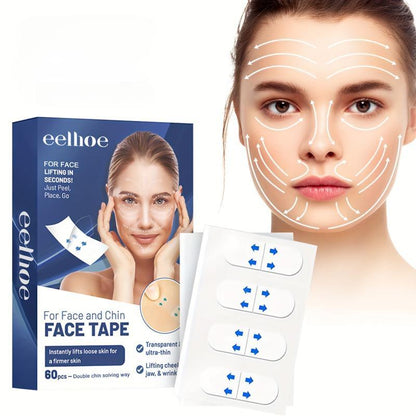 60pcs Invisible Face Lift Patch, Wrinkle Lift Patches for Instant Face and Neck Lift, Reduce Double Chin, Anti-Aging Tool for Makeup and Daily Use