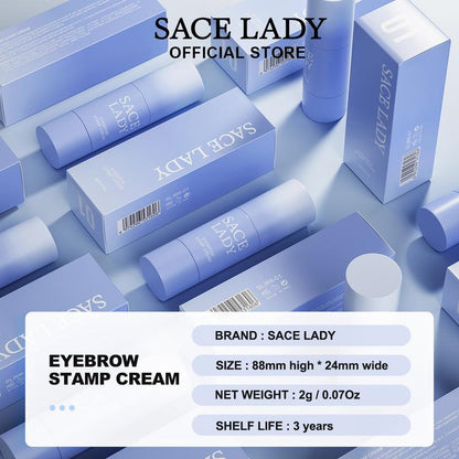 SACE LADY Lasting Eyebrow Stamp Cream with Brush Waterproof Natural Eyebrow Stamp Shaping Stick 0.07Oz