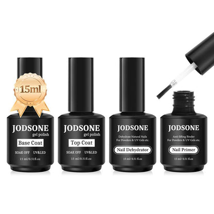 JODSONE 15ML Nail Dehydrator Nail Primer Base Coat Top Coat Glossy Surface Quick Drying Durable At Home DIY Nail Salon Girl Gift keep Nail Art Design Long Lasting