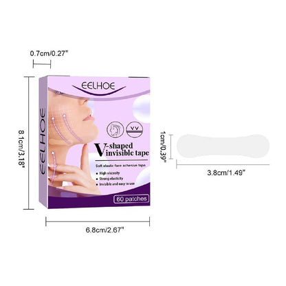 V-shaped Invisible Tape, 60pcs/box Strong Skin-friendly Elasticity Face Lifting Patches, Waterproof Breathable?Facial Lifting & Firming Sticker