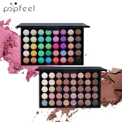 40 Colors Earth Tone Matte & Metallic Eyeshadow Palette, Shimmering Eye Makeup Powder, High Pigmented Glittering Eyeshadow for All Styles Makeup