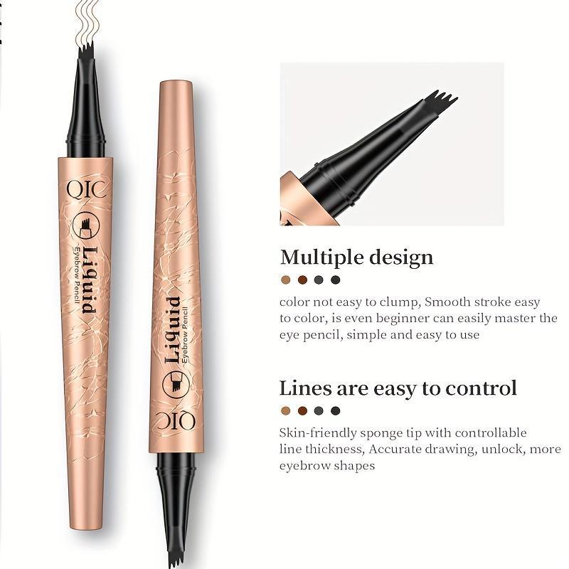 Quad Liquid Eyebrow Pencil, 1 Count Waterproof Fork Tip Eyebrow Pen, Long Lasting Eyebrow Pencil