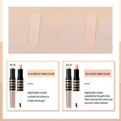 Double-ended Flawless Hydrating Concealer Stick (1 Piece), 2 in 1 Concealer Stick, Versatile Makeup Highlighter Stick