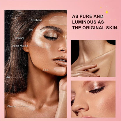 Brightening Highlight Glitter Powder for Face and Body - Matte Texture, Natural Three-dimensional Effect, Repair and Hair Highlighting - Perfect Gift for Beginner Makeup Lovers