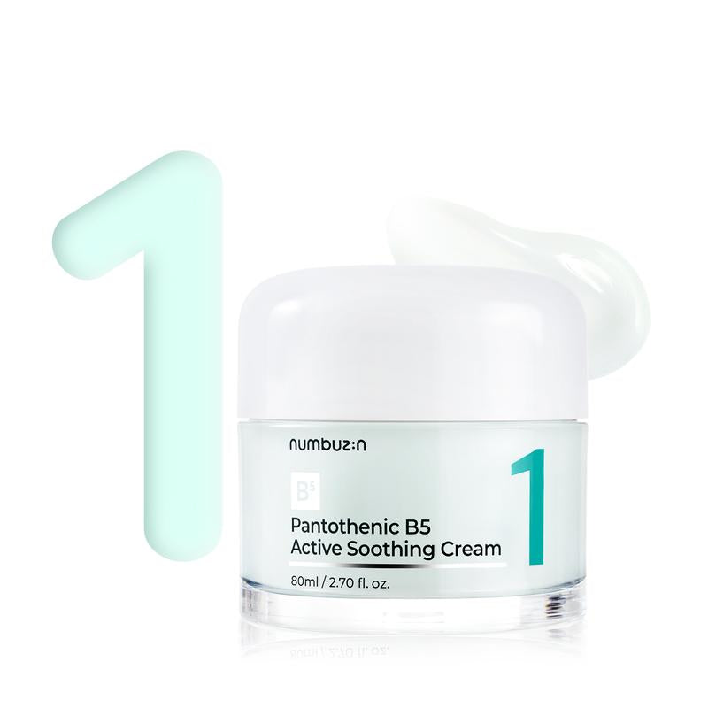 numbuzin No.1 Pantothenic B5 Active Soothing Cream | Lightweight Facial Moisturizer | Hydrating, Excess Oil Control, Acne Soothing | Pantothenic Acid, Niacinamide, Panthenol | Water-like Lightweight Texture | Skincare Comfort