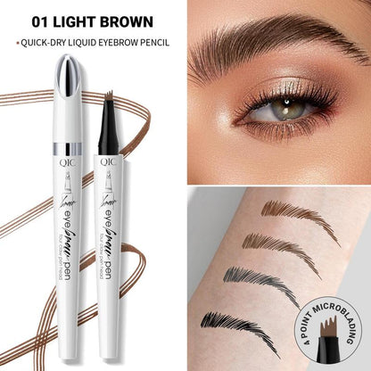 Waterproof Brow Pen with Micro-fork Tip, 2 Counts Long Lasting Eyebrow Pen, Brow Styling Brush, Eye Brow Makeup Tool, Makeup Accessories