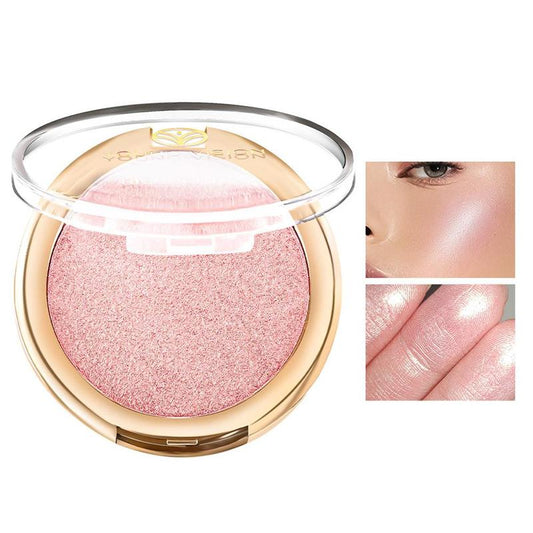 Shimmer Highlighter Powder, Long Lasting Pearly Makeup Powder, Facial Brightening Cosmetics, Facial Contouring Highlighter Powder for Daily & Party Makeup