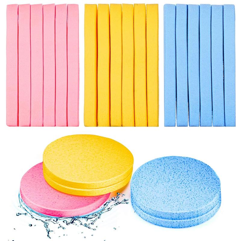 Round Facial Sponge, Compressed Facial Cleansing Sponge, Makeup Removal Sponge Pad, Face Wash Sponge, Cosmetic Tool for Women