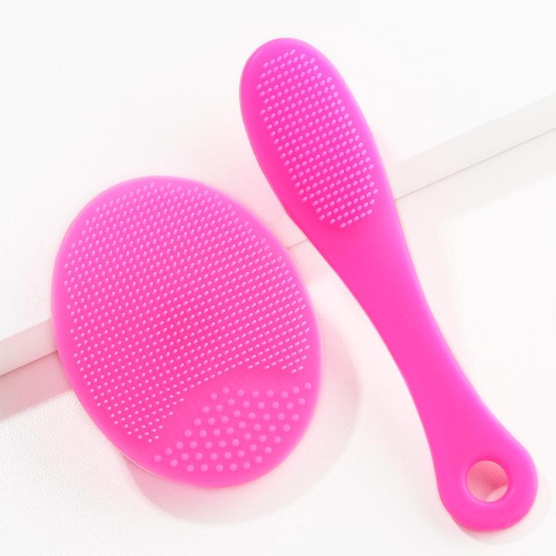 2pcs Portable Facial Cleansing Brush & Nose Cleaning Brush, Face Scrubber Set, Face Cleaning Tool For Daily Use