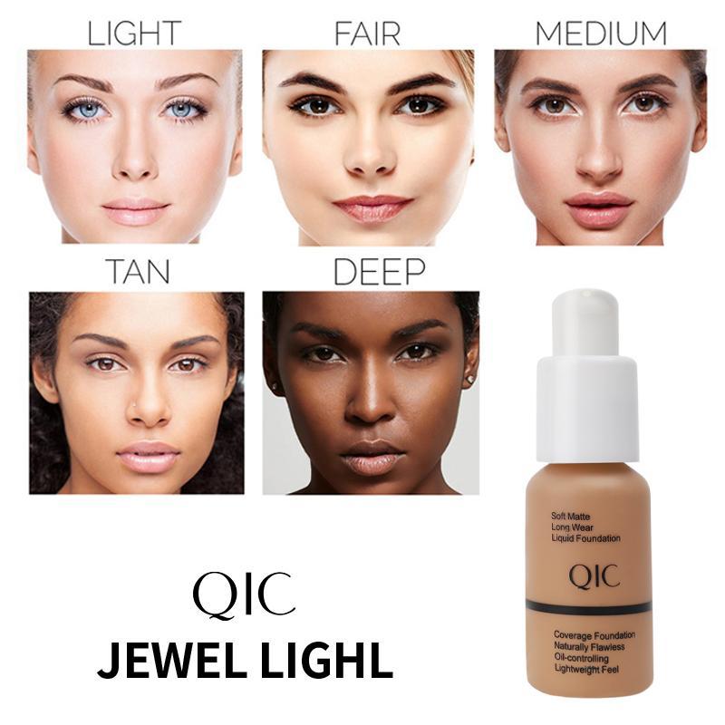 Long-lasting Liquid Foundation, Oil Control Concealer Foundation, Moisturizing Full Coverage Flawless Makeup Cream, Lightweight Concealer Foundation for Daily Makeup