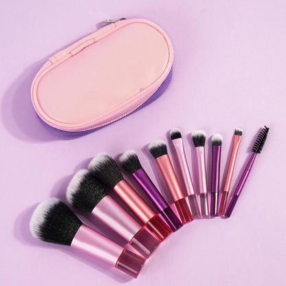 Travel Makeup Brush Set with Bag, 10pcs Soft Bristle Makeup Brush & Storage Box, Professional Makeup Tool, Cosmetic Brush, Makeup Brushes Set, Makeup Products