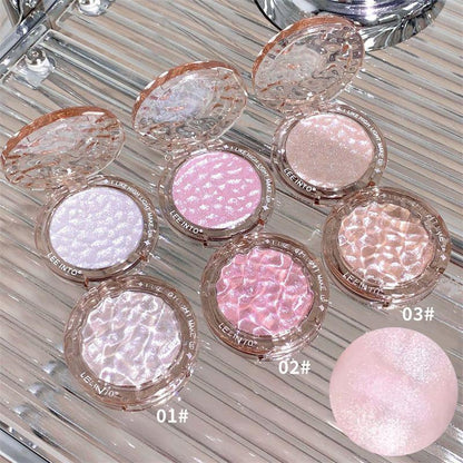 Glitter Highlighter Powder, Shimmering Highlighter Palette, Long Lasting Pearly Makeup Powder, Facial Brightening Cosmetics