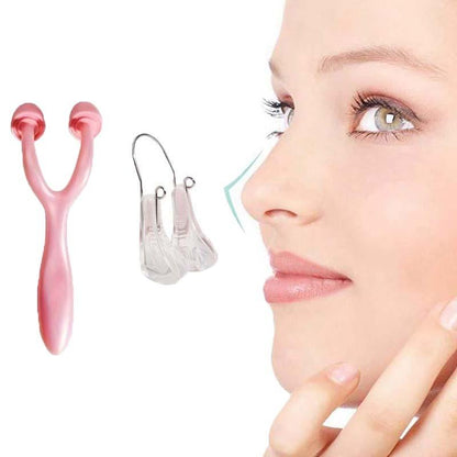 Nose Shaper & Roller Massager, 2pcs/set Nose Bridge Straightener & Facial Massage Tool, Professional Nose Bridge Shaping Tool For Women