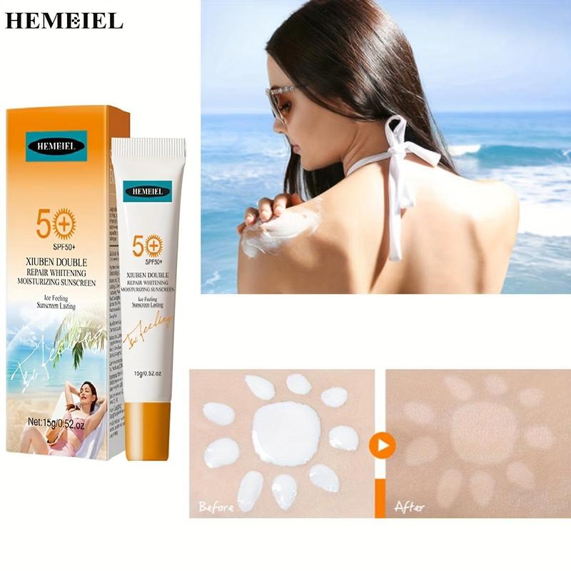 1 Piece 15g SPF50+ Repair Whitening Sunscreen, Moisturizing Sunscreen, Sun Protection For Women & Girls, Facial Care Product