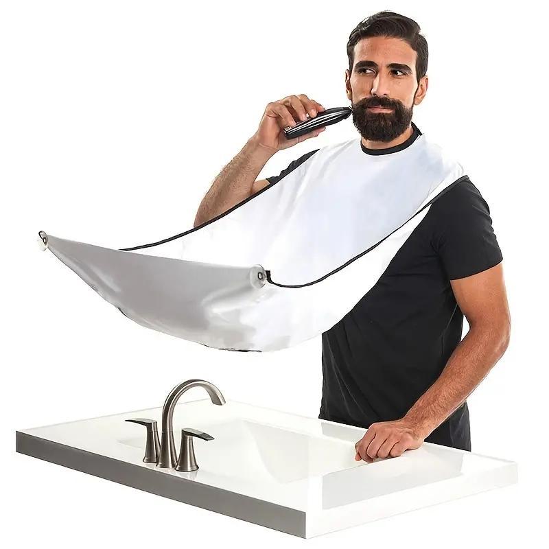 Beard Shaving Apron, Beard Shaving Bib, Multifunctional Practical & Thoughtful Hair Styling Tools Gift for Salon Barber Home Use