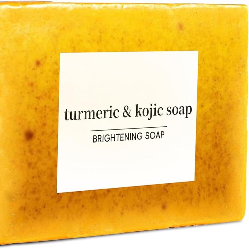 AILIYZ Lemon Turmeric and Kojic Acid Brightening Soap, Facial Cleanser Set, Moisturizing Soap Set with Soap Protector Bag,Natural turmeric soap bar