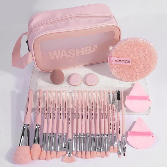 Makeup Tool Set (27pcs/set), Back to School?Facial Makeup Brush Set & Powder Puff & Beauty Sponge & Wash Bag, Professional Makeup Tool Set for Women