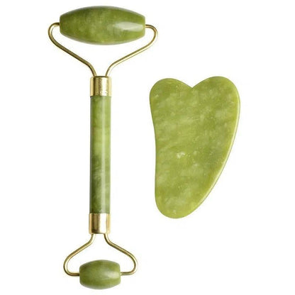 Jade Roller & Gua Sha Board, Face Massage Tool for Face Eye Neck Skin Care, Skincare Tools for Women