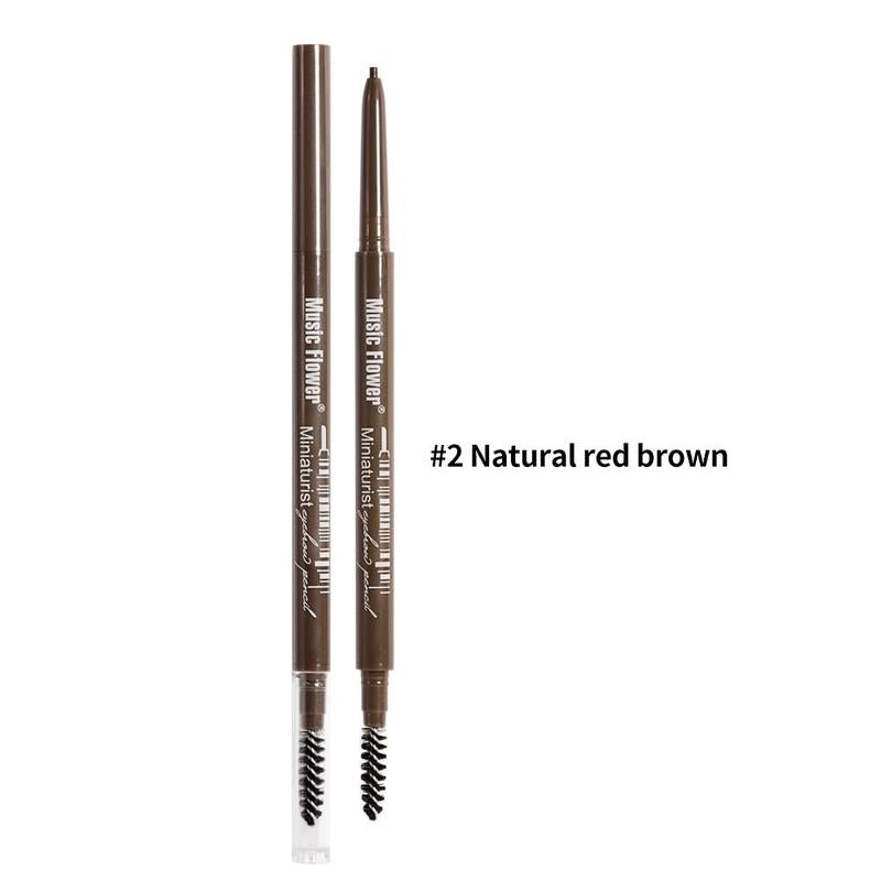 2 In 1 Eyebrow Pencil (1 Piece), Long Lasting Eyebrow Pencil, Double-ended Brow Styling Brush, Brow Shading and Filling Pencil, Brow Brush Makeup Tool