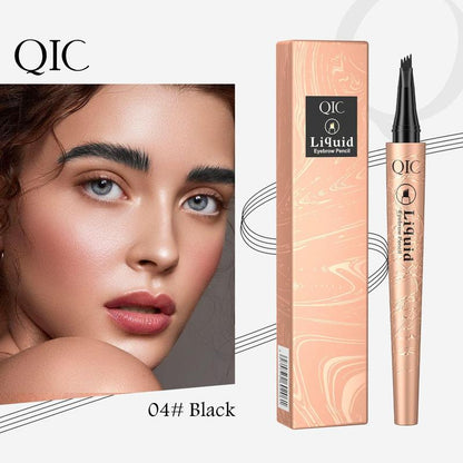 Waterproof Liquid Eyebrow Pencil, Long Lasting Four-pointed Eyebrow Pencil, Brow Styling Brush, High Pigmented Brow Shading & Filling Pencil, Makeup Tools