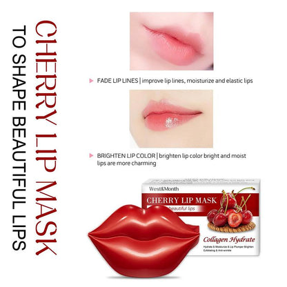 Cherry Jelly Lip Masks, 20pcs/box Replenish Hydrate and Moisturize Skin Slough Off Dead Skin Cells Lip Care Masks