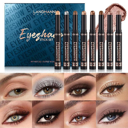 Long Lasting Eyeshadow Stick, 8pcs Waterproof Eyeshadow Pen, Eye Makeup Product for Women & Girls