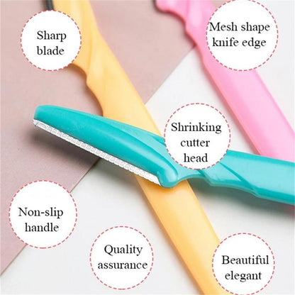 Multi-color Stainless Steel Eyebrow Razor,?Summer?Sharp Blade Anti-scratch Design Eyebrow Trimmer, Manual Gentle Eyebrow Trimmer for Eye Brow Shaping