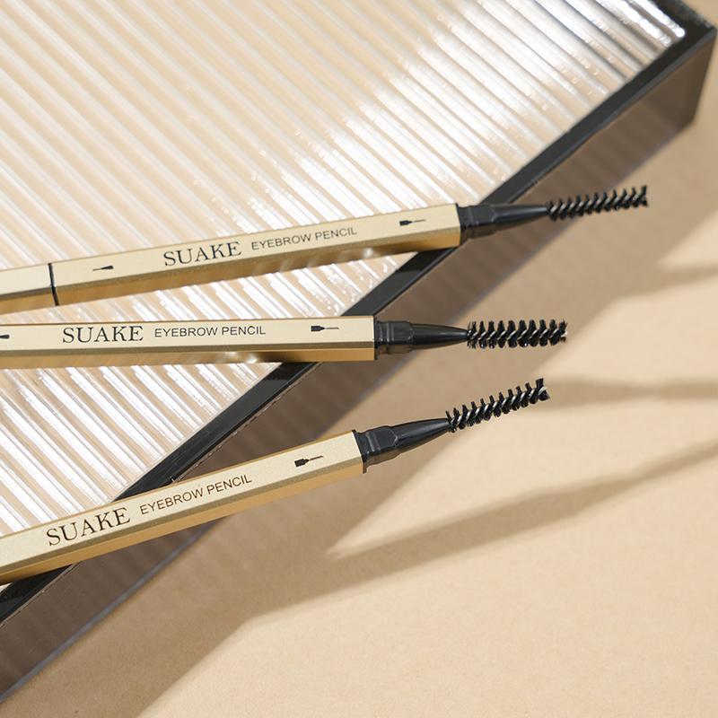 Double-ended Eyebrow Pencil with Eyebrow Brush, 5pcs/set Waterproof Long Lasting Eyebrow Pencil, Brow Styling Makeup Brush Set