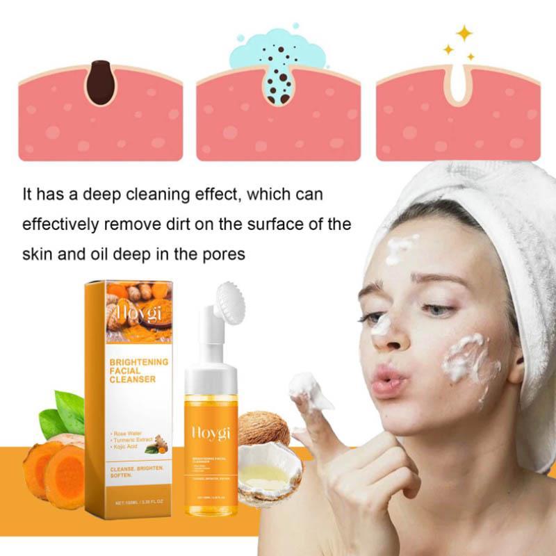 Brightening Turmeric Facial Skincare Cleanser, Comfort Deep Cleansing Hydrating Facial Cleanser, Back To School, Suitable for Acne, Pimple, Blackhead, Oily Skin