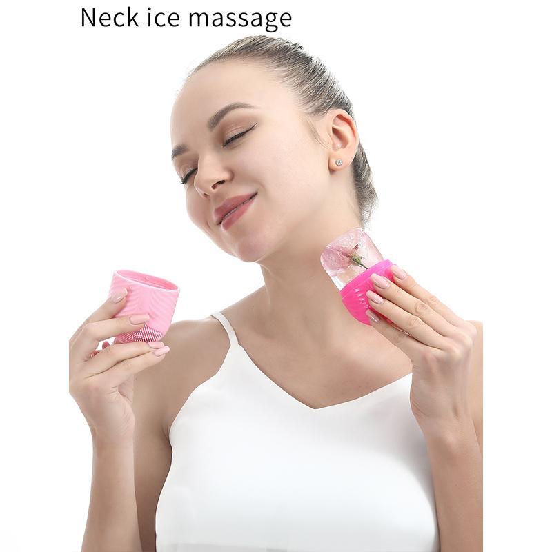 Silicone Facial Ice Roller Mold with Exfoliating Surface, Face Ice Roller Tool, Face Scrubber, Professional Skincare Tools for Women