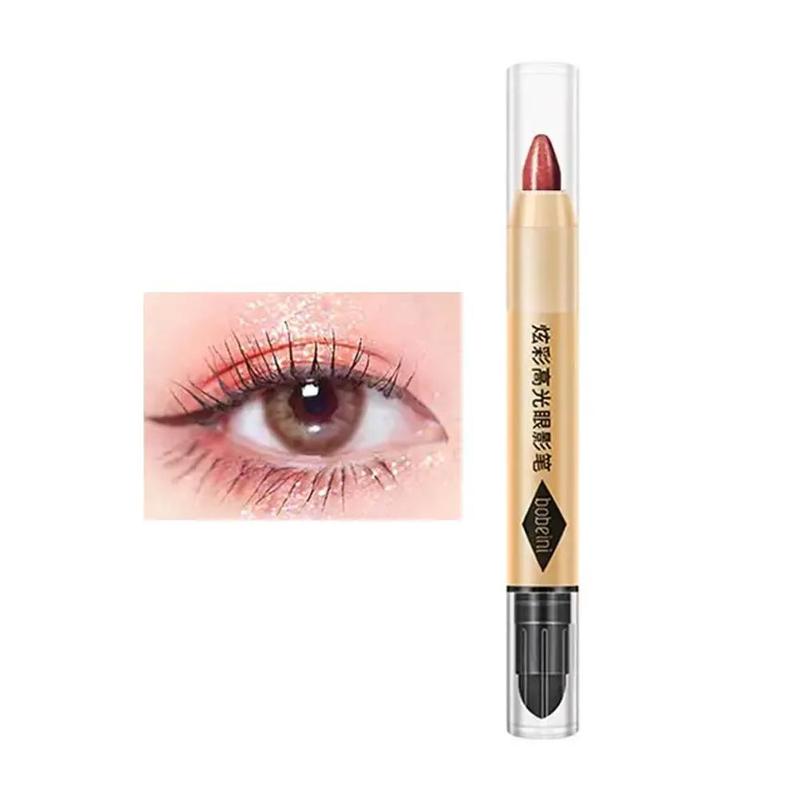 2 In 1 Highlighter Eyeshadow Pen, Lazy Eye Makeup Eye Brightening Pen, Double-headed Smudge Proof Contouring & Highlighting Eye Makeup Stick