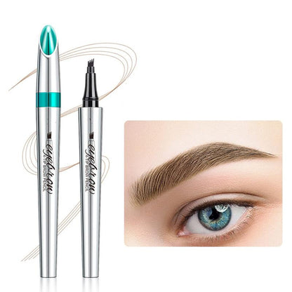 Waterproof Four-Point Eyebrow Pen, Long Lasting Eyebrow Pencil, Eye Brow Coloring Pen, Makeup Accessories