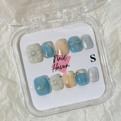 NailHaven| handpainted cute designs | short nails | acrylic press-on| fake nails |Handmade | high quality Press on nails 10 pcs|reusable nails|nail art|nail charm|handmade press ons|u a sacri lic as