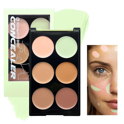 6 Color Concealer Palette, 1 Count Natural Look Concealer Palette, Long Lasting Concealer Palette, Makeup Palette for Women